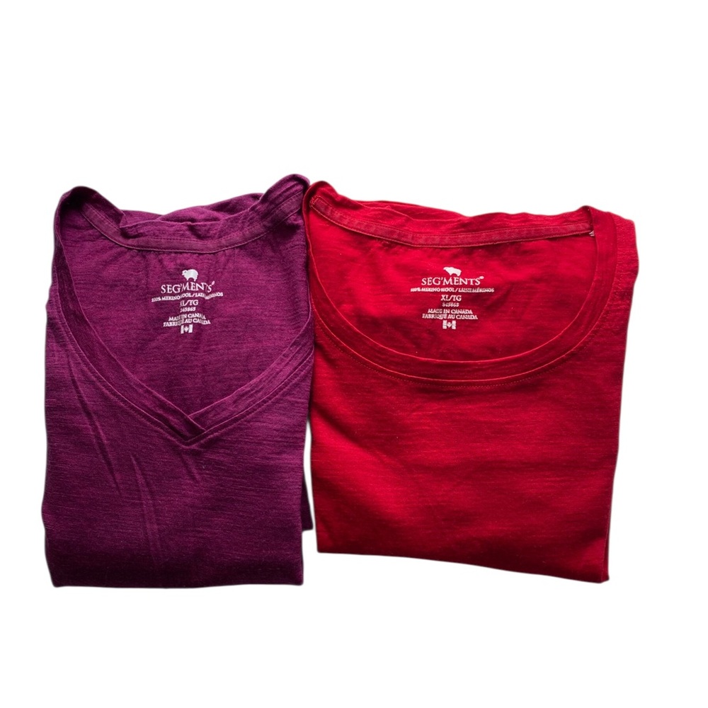 Segments Base Layer Merino Wool Shirt Lot of 2 Woman XL Gorpcore Performance